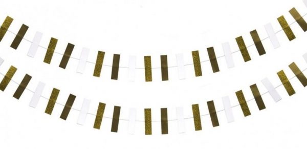 Garland Rectangle Gold and White