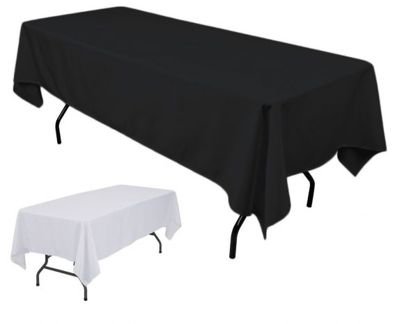 Linen Table Cover Black and White