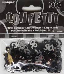 90th Confetti Black